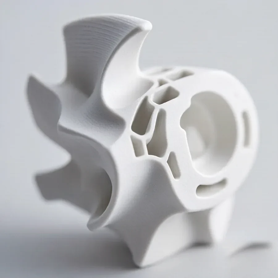 Ceramic investment casting core for a turbine blade showing fine internal cooling channels